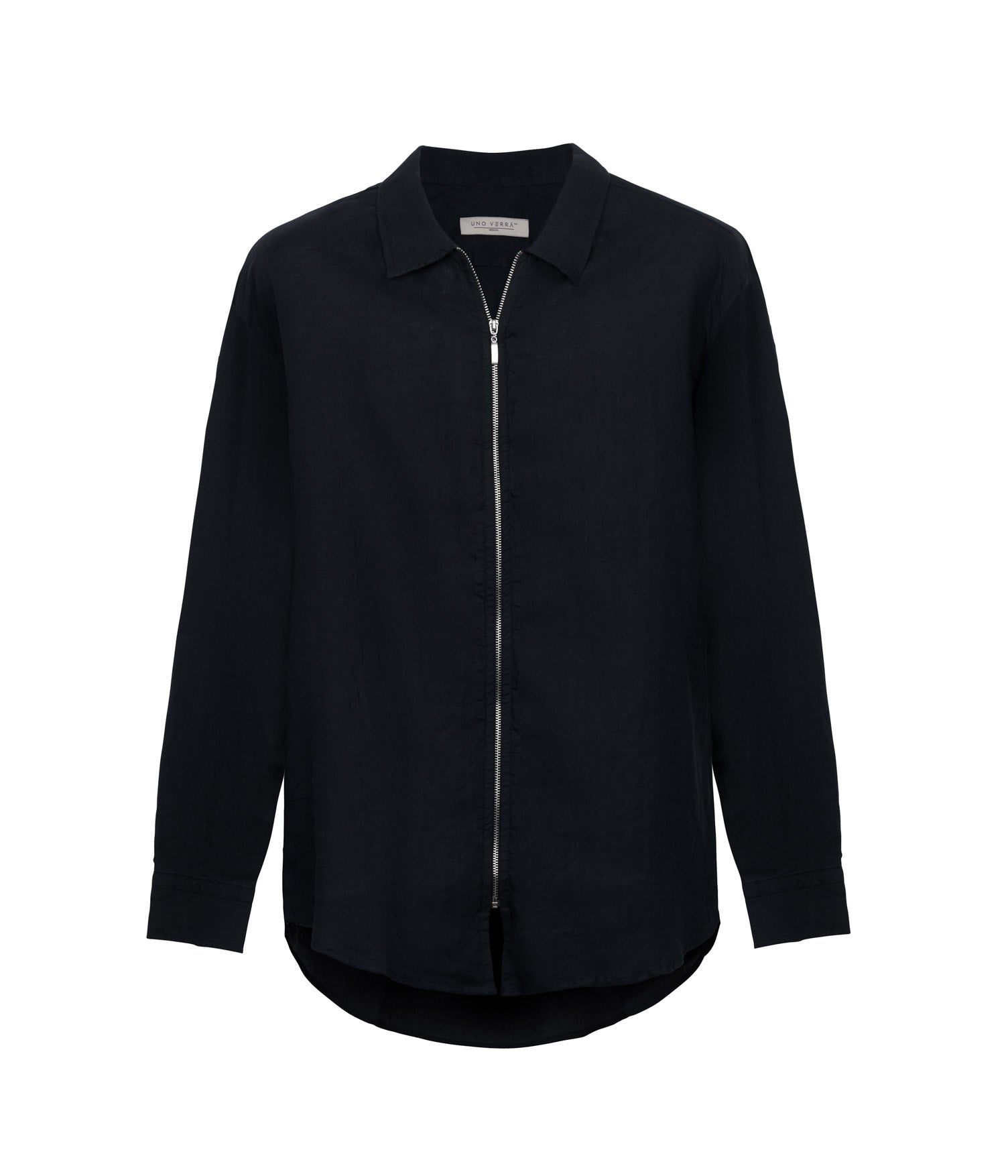 Zipper 100% Linen - Black