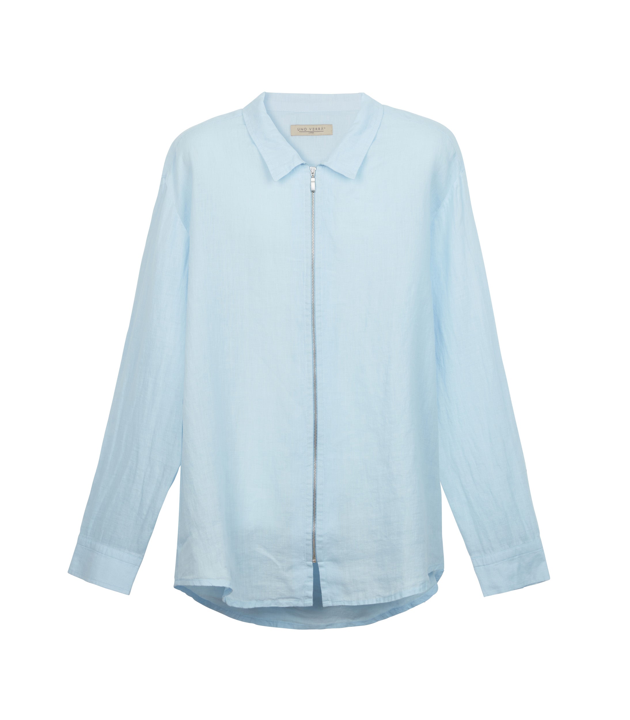 Zipper 100% Linen - Light Blue