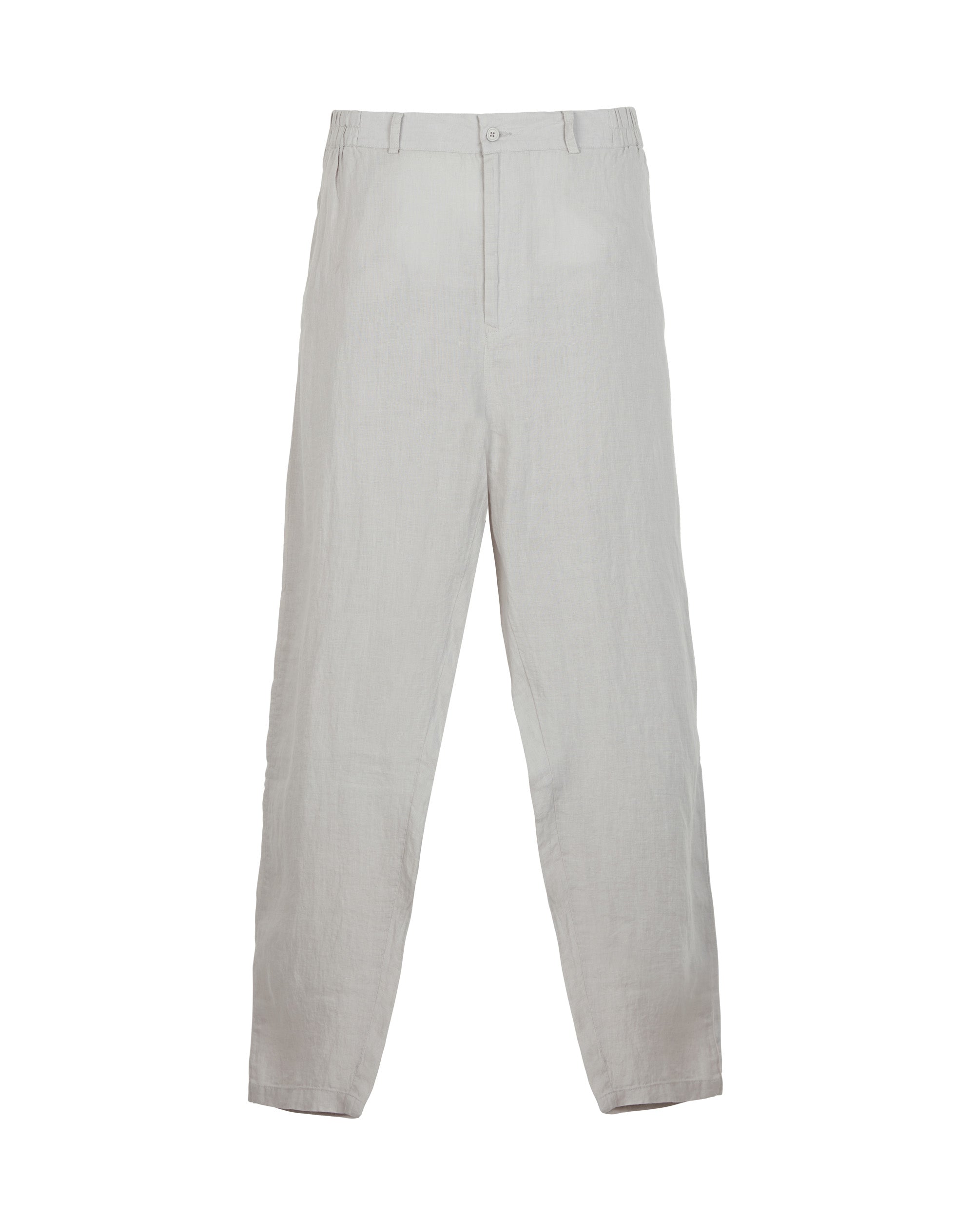 100% Linen Long Trousers - Gray