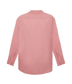 100% Linen Long Sleeve Shirt - Pink