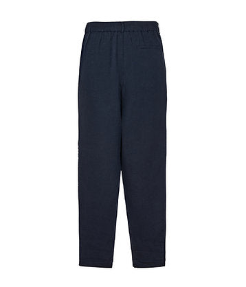 100% Linen Long Trousers - Navy Blue