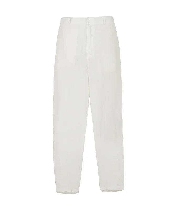 100% Linen Long Trousers - White