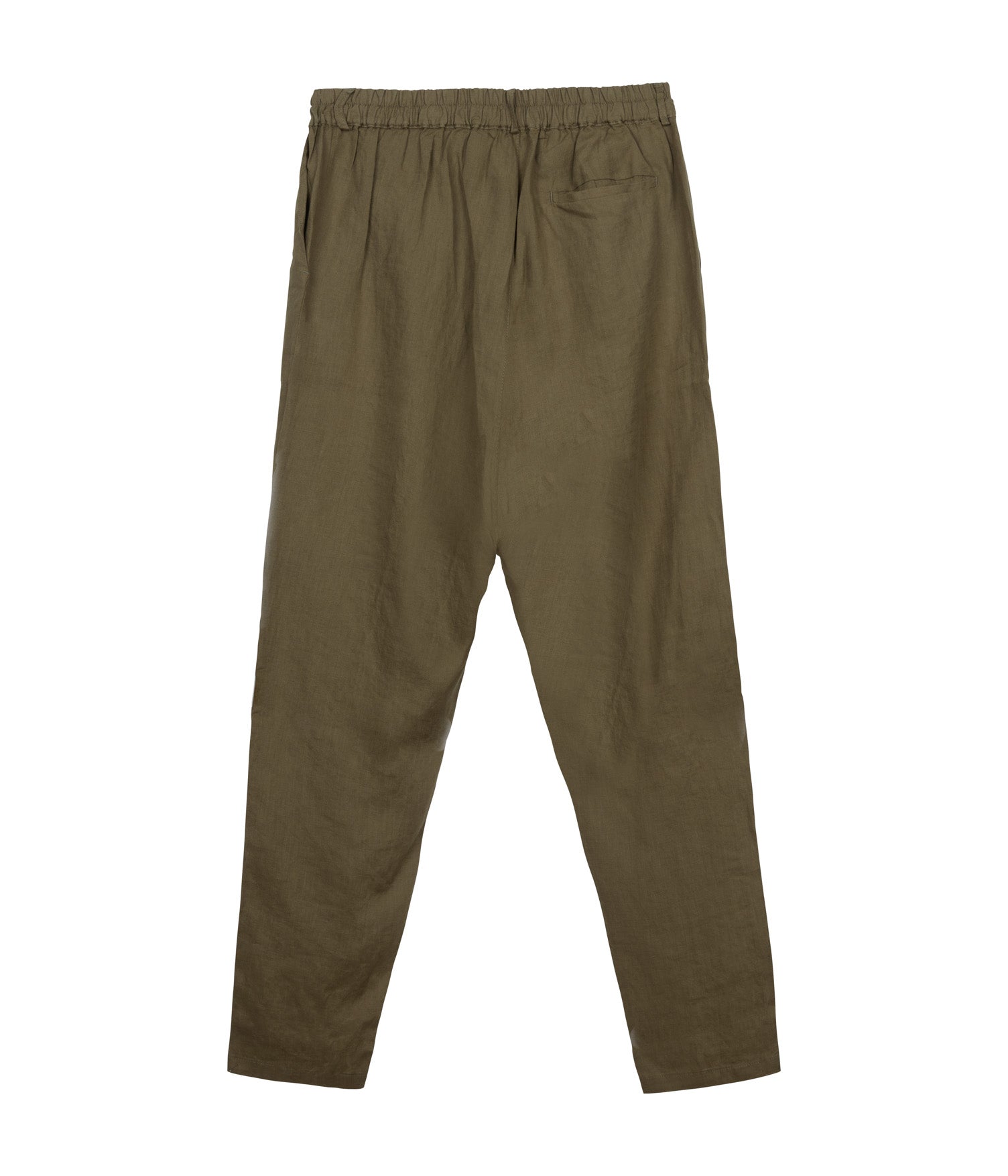 100% Linen Long Trousers - Olive