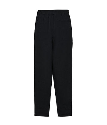 100% Linen Long Trousers - Black