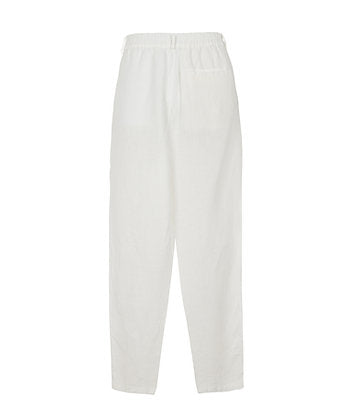 100% Linen Long Trousers - White