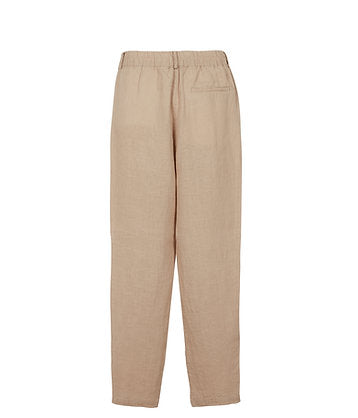 100% Linen Long Trousers - Beige