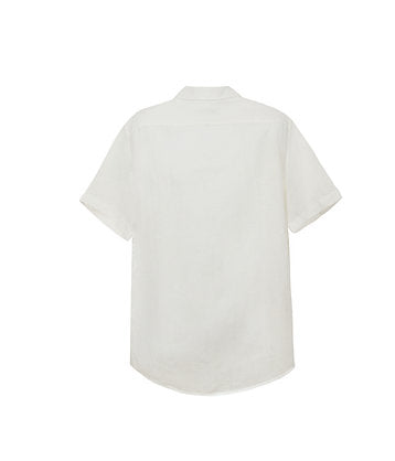 100% Linen Short Sleeve Shirt - White
