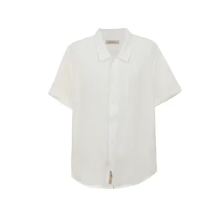 100% Linen Short Sleeve Shirt – White