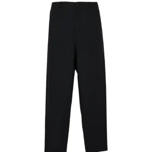 100% Linen Long Trousers – Black