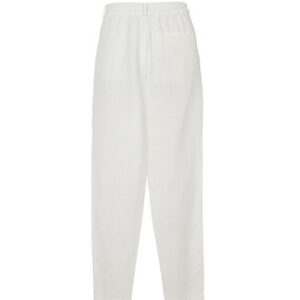 100% Linen Long Trousers – White