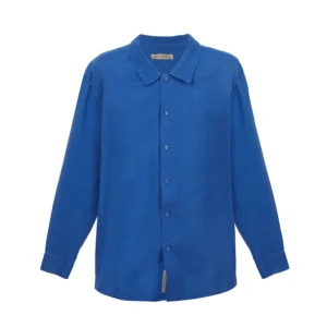 100% Linen Long Sleeve Shirt – Sax Blue
