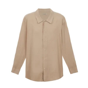 100% Linen Long Sleeve Shirt – Beige
