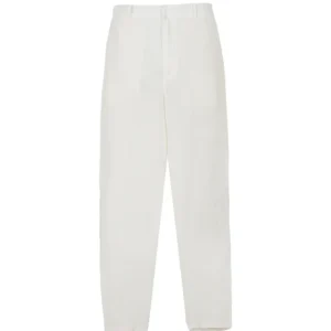 100% Linen Long Trousers – White