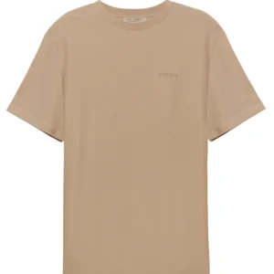 100% Cotton T-Shirt with Logo – Beige