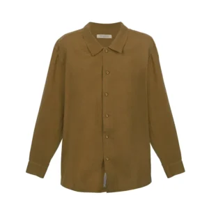 100% Linen Long Sleeve Shirt – Khaki