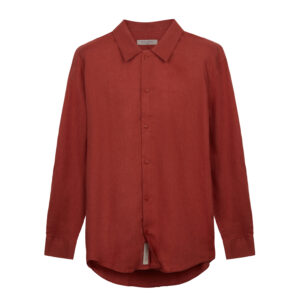 100% Linen Long Sleeve Shirt – Red Loam