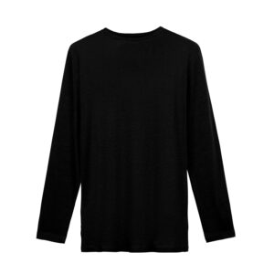 T-Shirt 100% Linen Long Sleeve – Black