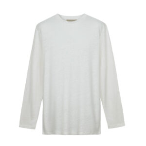 T-Shirt 100% Linen Long Sleeve – White