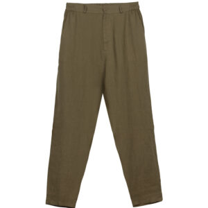 100% Linen Long Trousers – Khaki
